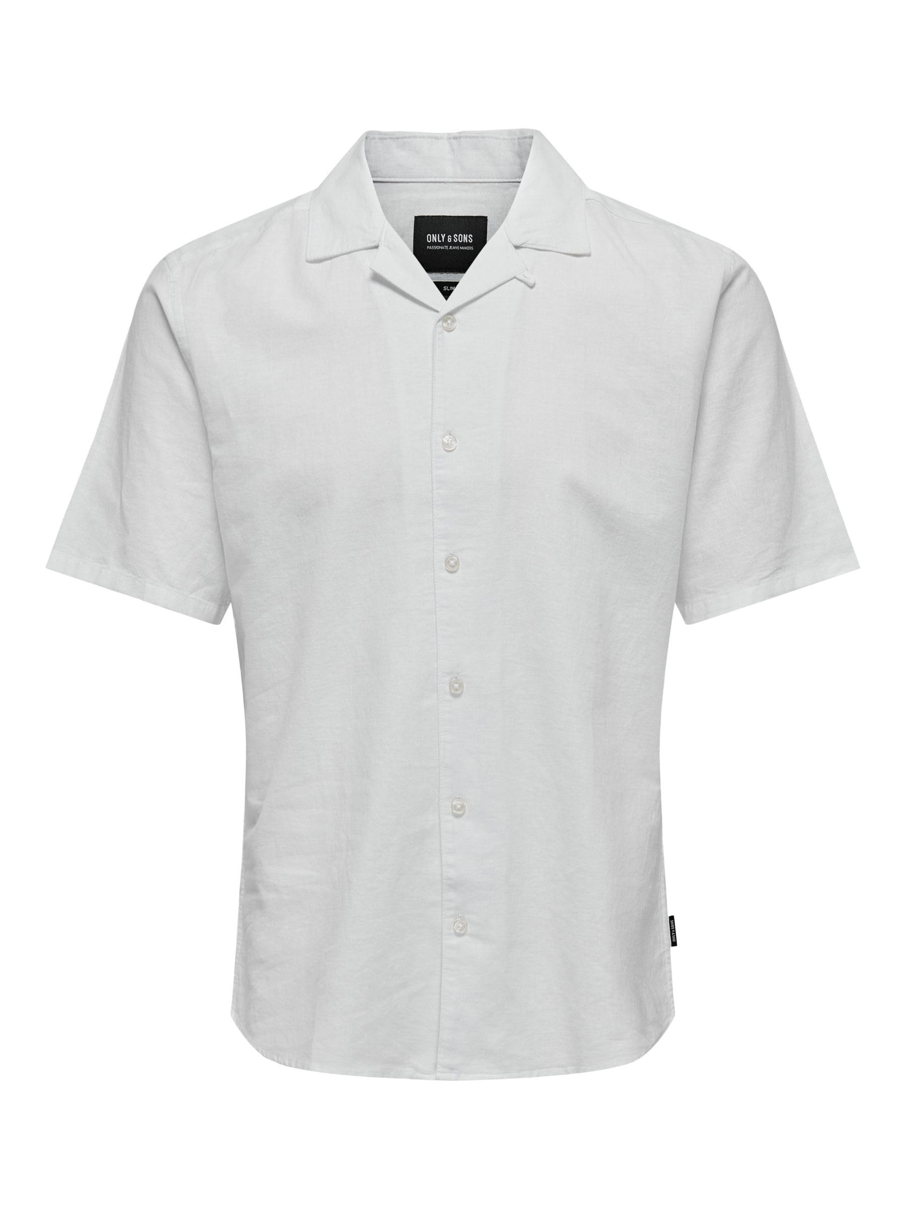 Only & Sons Onscaiden SS Solid Resort Linen Noos Camisa de Manga Corta para Hombre