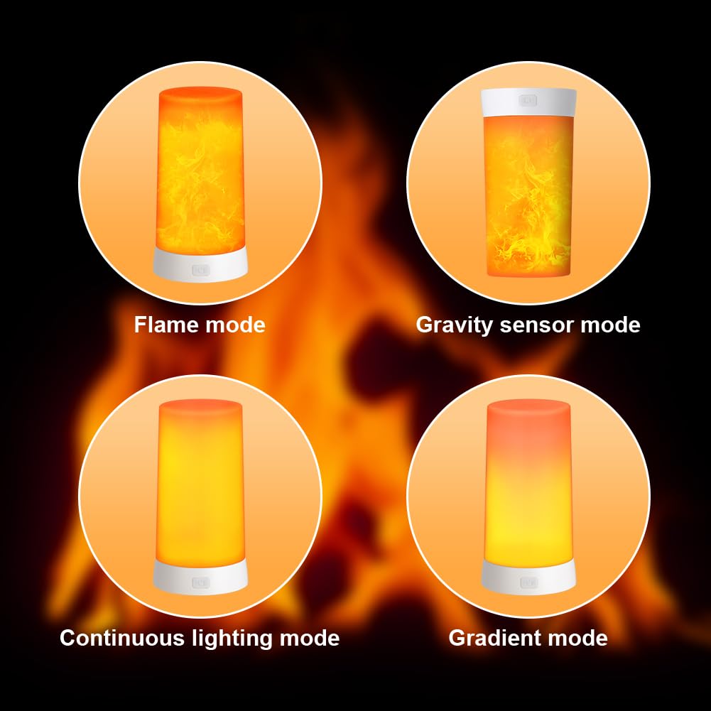 AUAUY LED Flame Bulb, USB Rechargeable Flame Effect Bulbs, Flashing Bulbs with Remote Control, 4 Lighting Modes - Image 4