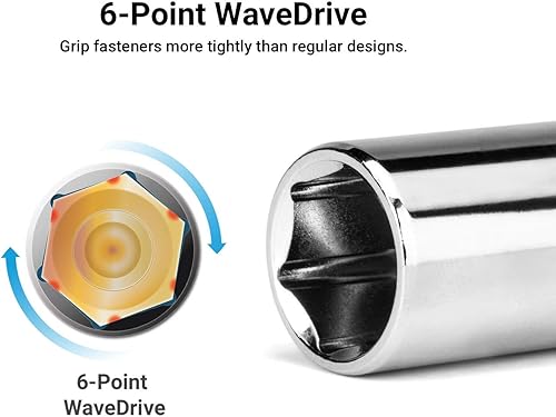 Miniatura 4 de Capri Tools Enchufe poco profundo de 716 pulgadas, accionamiento de 38 pulgadas, 6 puntos, SAE