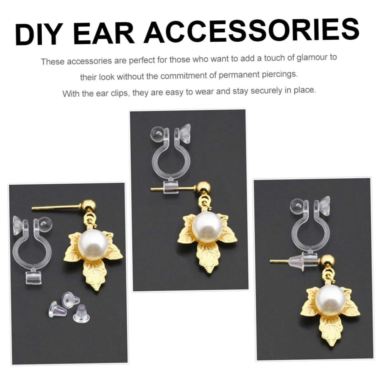 SHINEOFI 250pezzi Clip Orecchini Silicone Trasparenti Per Orecchini Fai Da Te Accessori Per Creazione Senza Piercing Materiali Decorativi Resistente e Comodi Da Indossare