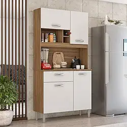 Cozinha Compacta 4 Portas 1 Gaveta Malta Demóbile Amendola Touch/Branco