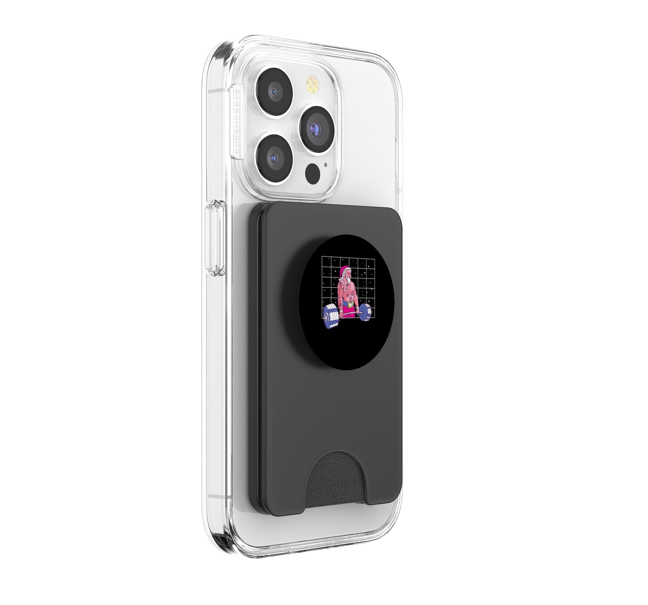 Santa Halterofilia Navidad Fitness Gimnasio Peso Muerto Navidad PopSockets PopWallet para MagSafe