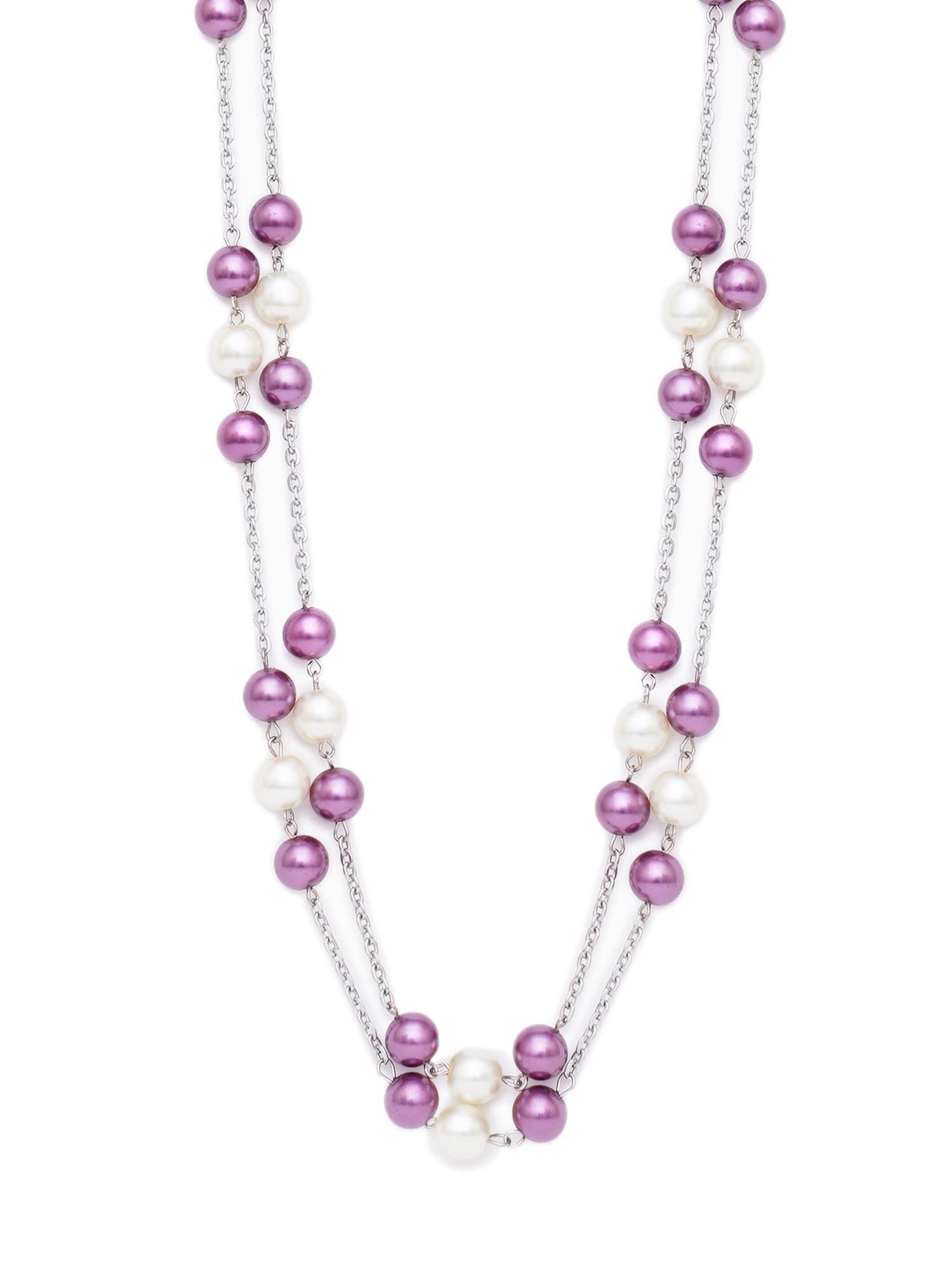 Karatcart Purple and White Pearl Studded Kundan Rani Haar Necklace (B09XH1NVSP) Amazon Price History, Amazon Price Tracker