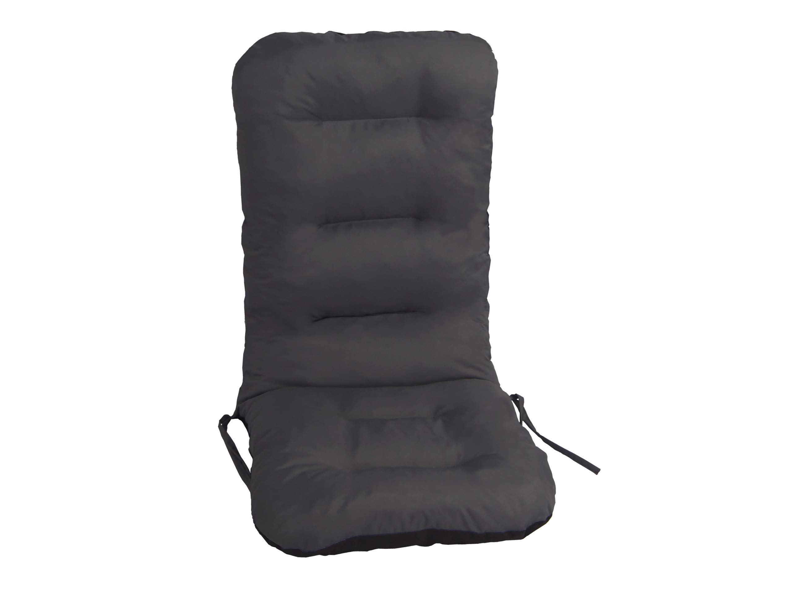 4X Stuhlauflagen für Gartenmöbel Sitzpolster für Hochlehner Gartenmöbelauflagen, Chair, Gartenstuhl-Auflage - 120 x 48 x 7 cm - Grau/Graphit - 4 Stück