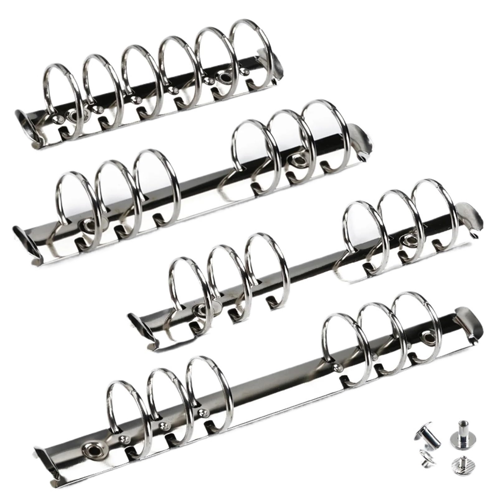 10 clip per raccoglitori ad anelli in metallo per quaderni a fogli mobili, staccabili, formato A5, personali, A6, A7, accessori per planner (A7, argento, 30 mm)