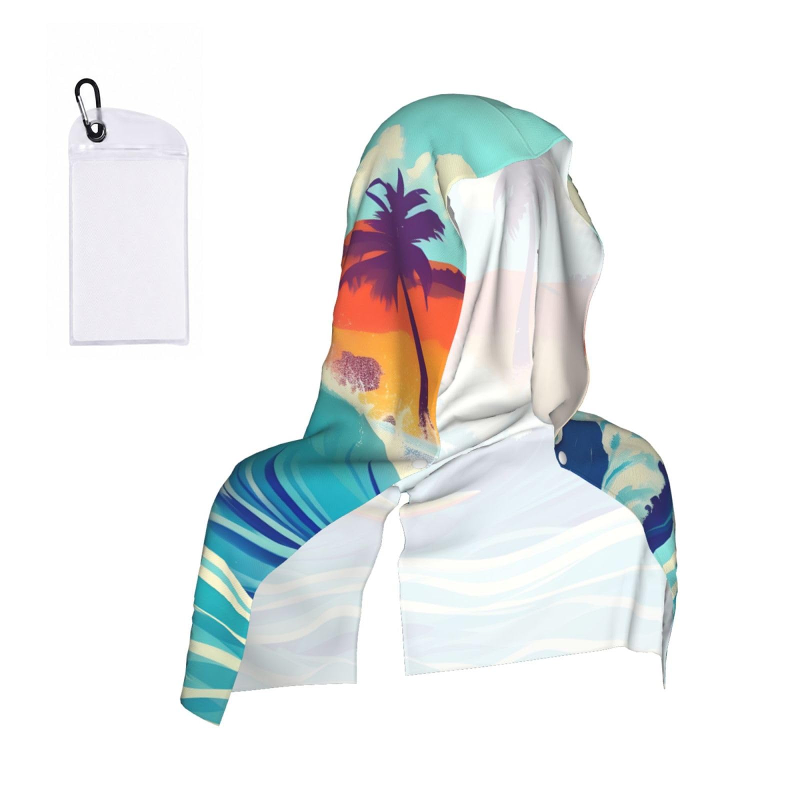 ZYJHYY Hawaiian Surfer On Wavy Print Unisex Swimming Towel Practical Camping Towel Skin-Friendly Cooling Towel For Workout Training
