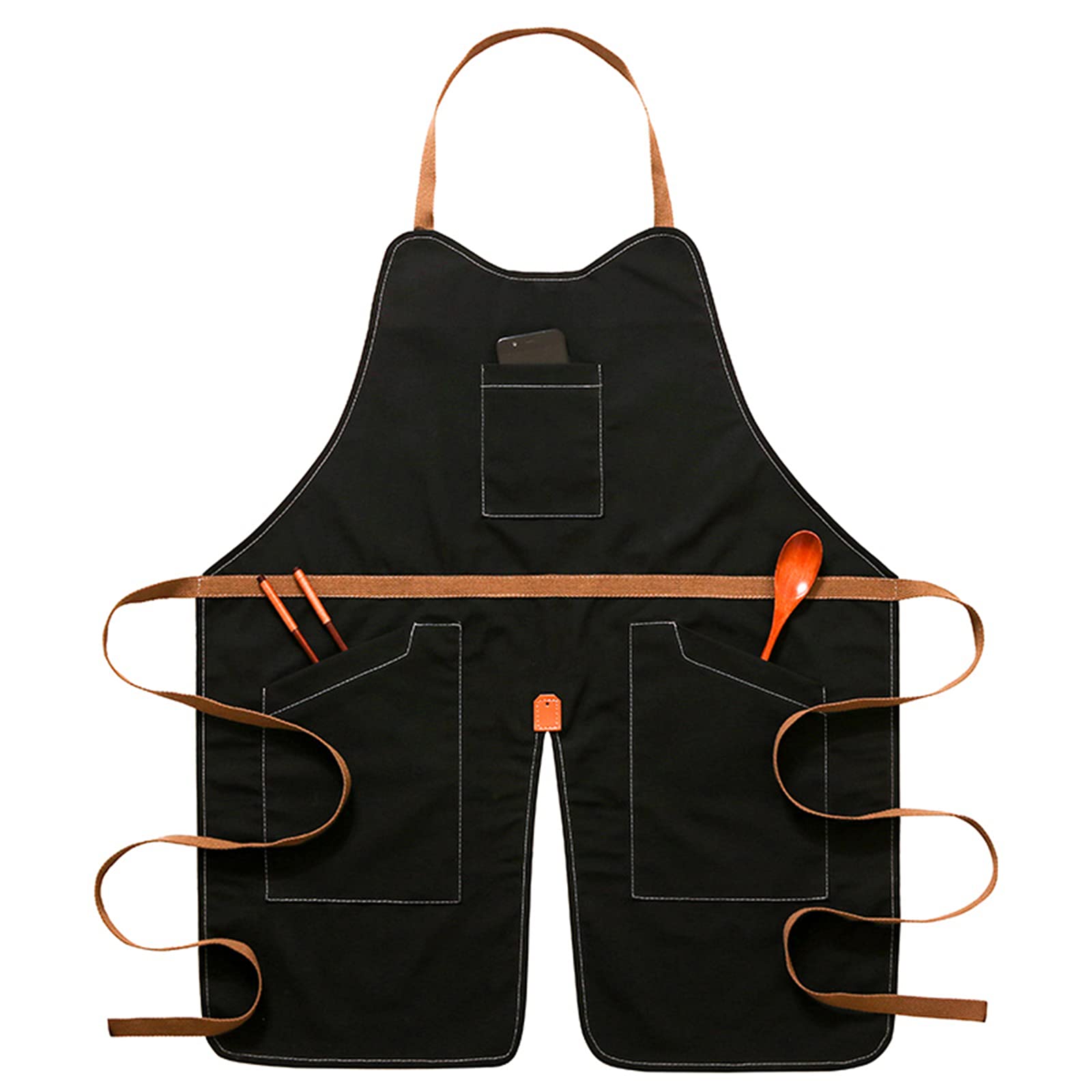 GDHKDDFL Baking aprons, Aprons Apron, Unisex Chef Restaurant BBQ Cooking Baking(Black)