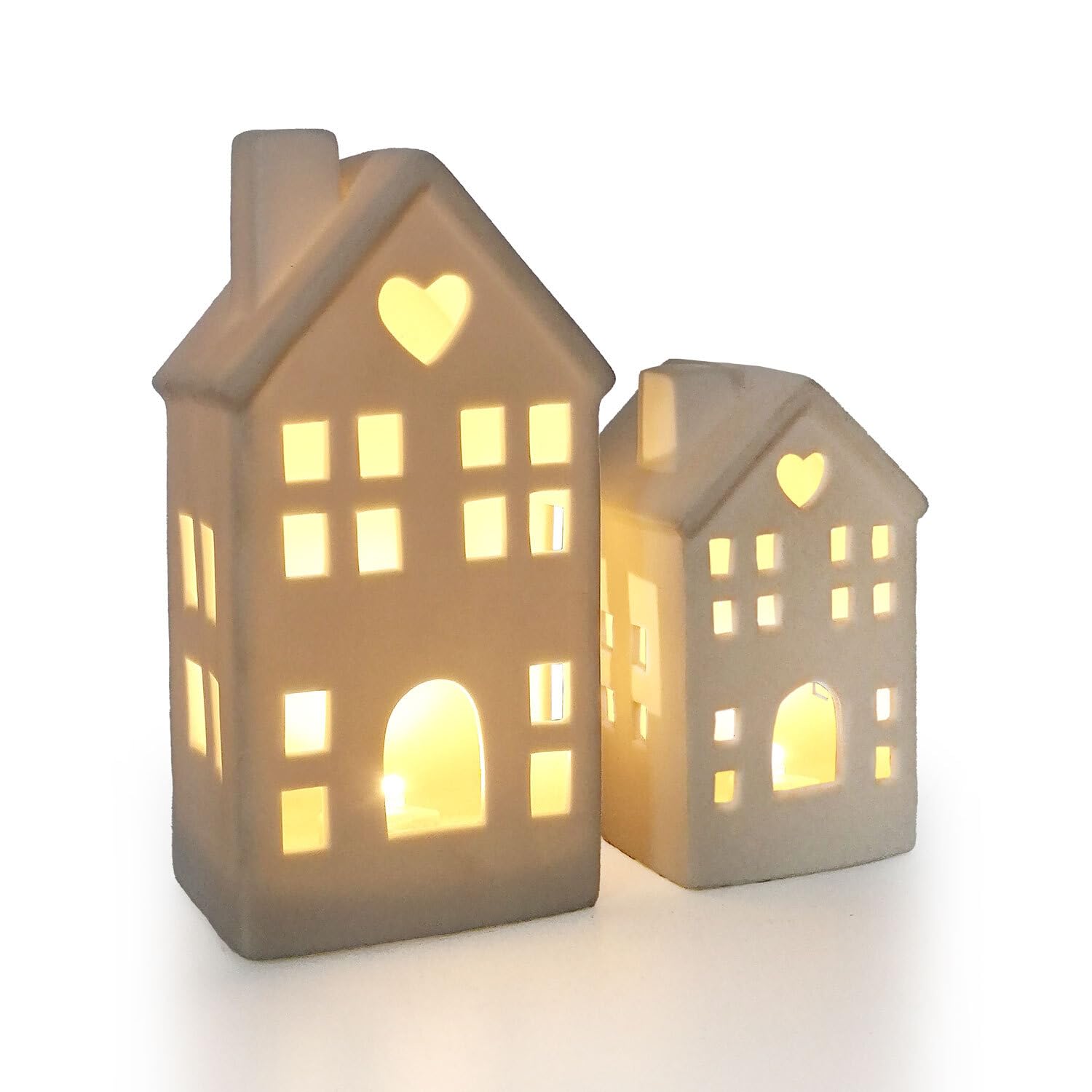 LED Holzhaus Mit Timer - Weihnachtsbeleuchtung Batteriebetrieben (Design 1)