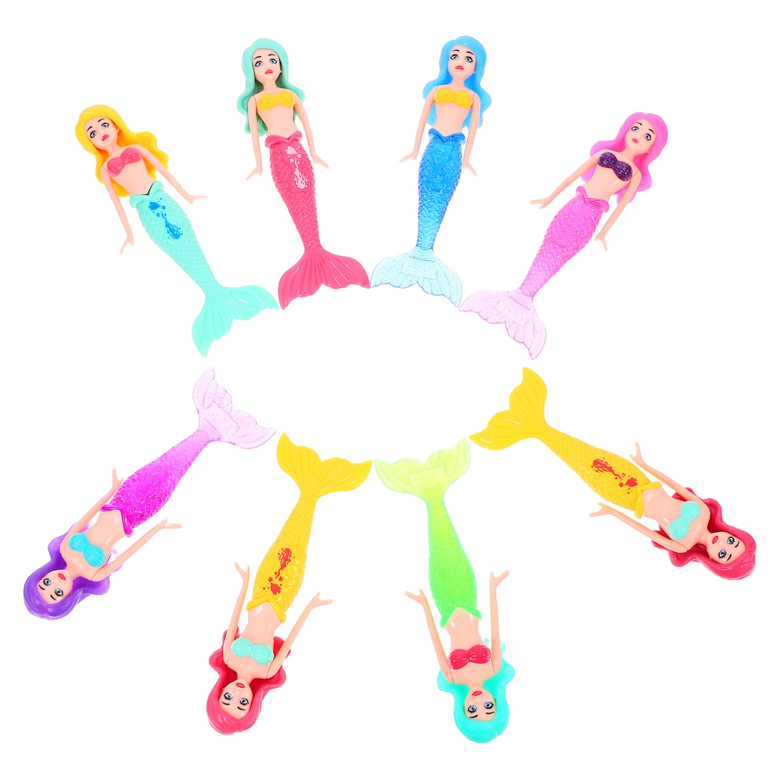 BESPORTBLE 8pcs Mermaid Dive Fun Pool Sinking for Portable Plastic Floating Mermaid Models for Swimming Pool Activities and Water Play