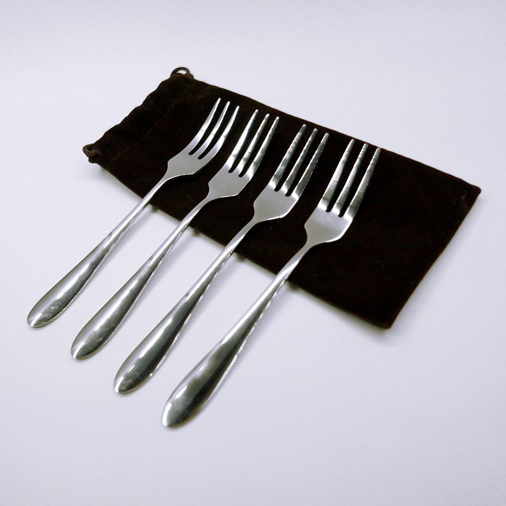 Living Well - Stainless Steel Forks, Salad Forks, Dessert Forks, Appetizer Forks, Set of 4