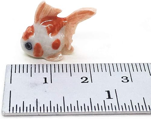 Miniatura 4 de Figura miniatura de cerámica de  de alto, pez dorado bebé, animales pequeños, recuerdos de porcelana, decoración coleccionable