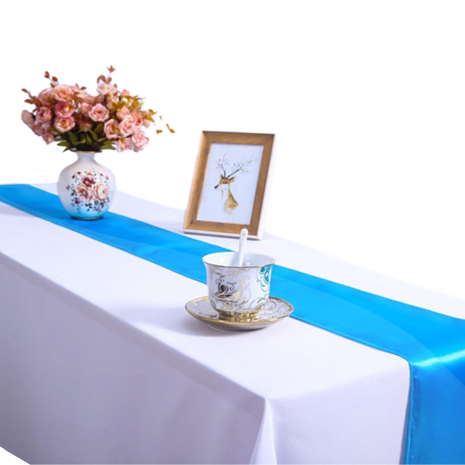 Chemin de table en satin doré haute qualité pour décoration de table