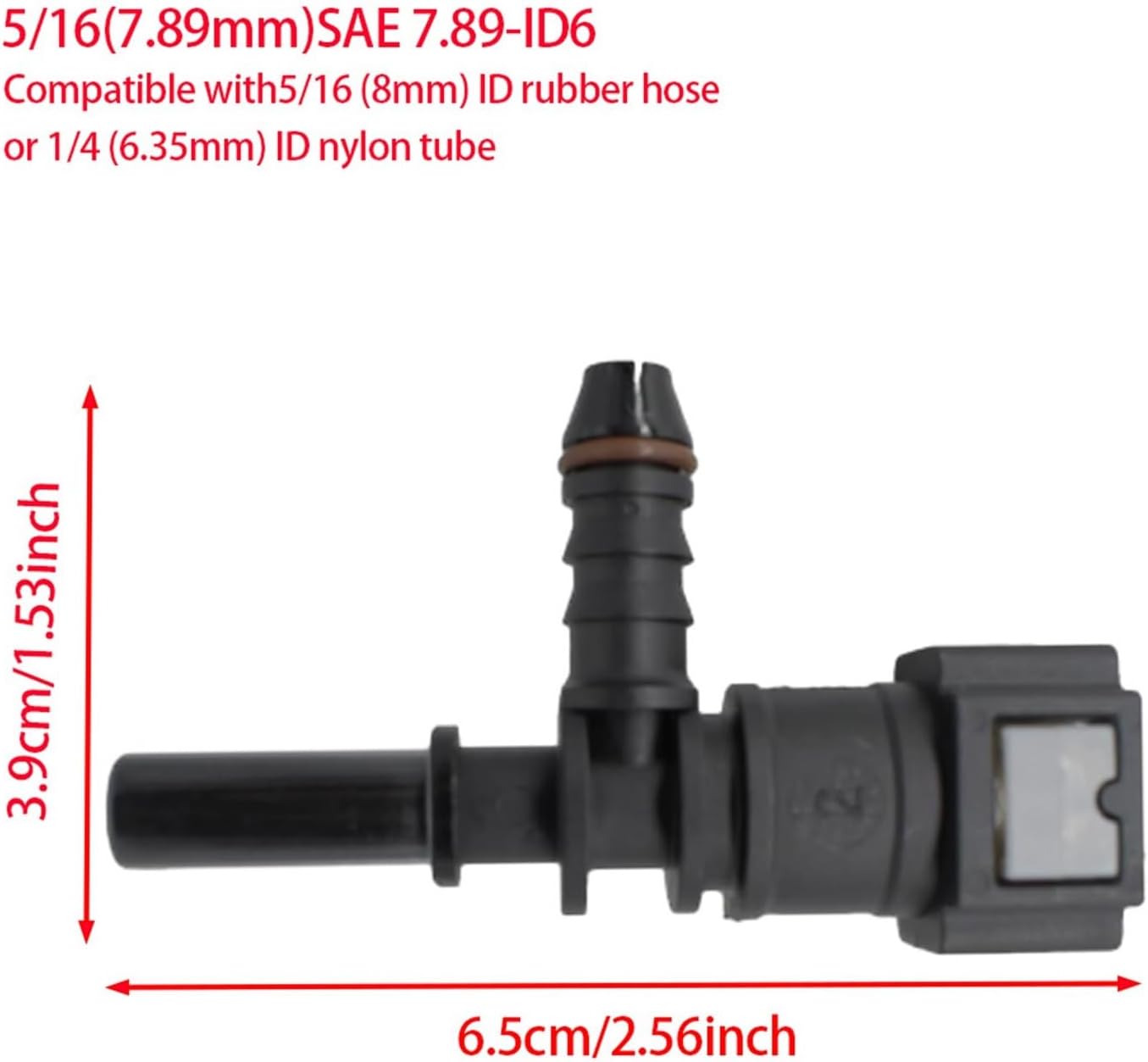 Automotive Fuel Line 5/16(7.89 mm) SAE 7.89-ID6 Tee Straight Fuel Quick Release Hose Coupler Replacements Wear Parts