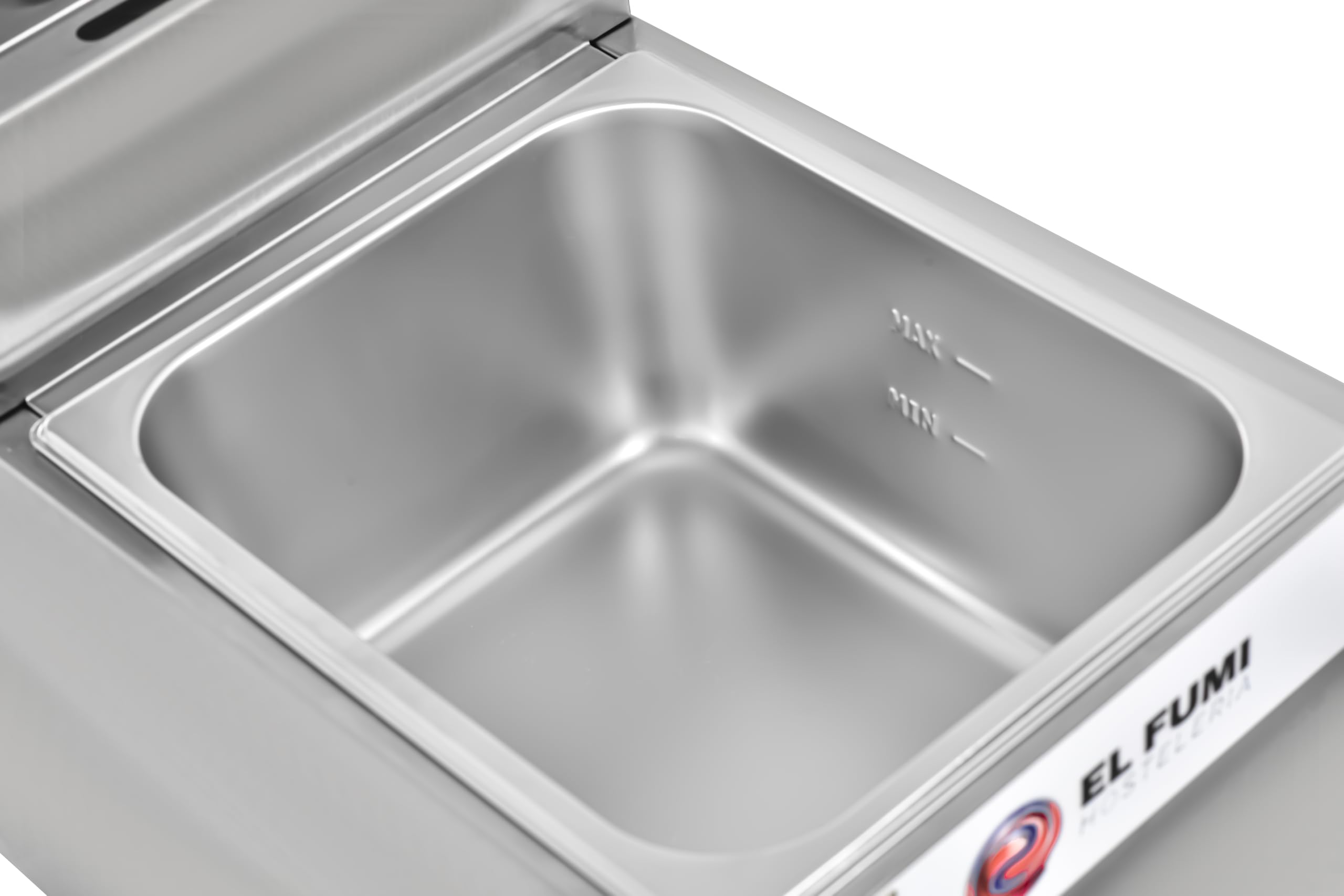 El Fumi – Freidora a Gas Industrial sin Grifo 8 L / 8+8 L en Acero Inoxidable, Butano/Propano, Alta Potencia para Hostelería (8+8L)