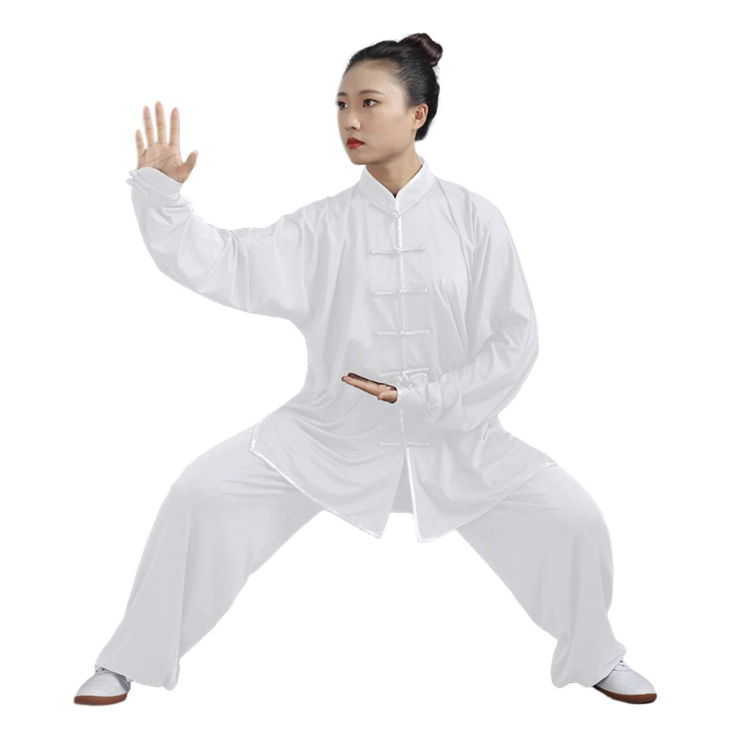 BBLAC 2KEY Vêtements d'arts martiaux | Uniformes traditionnels chinois pour Tai Chi et Wing Chun | Costume unisexe fabriqué en soie de lait | Costumes légers pour la méditation et le qigong
