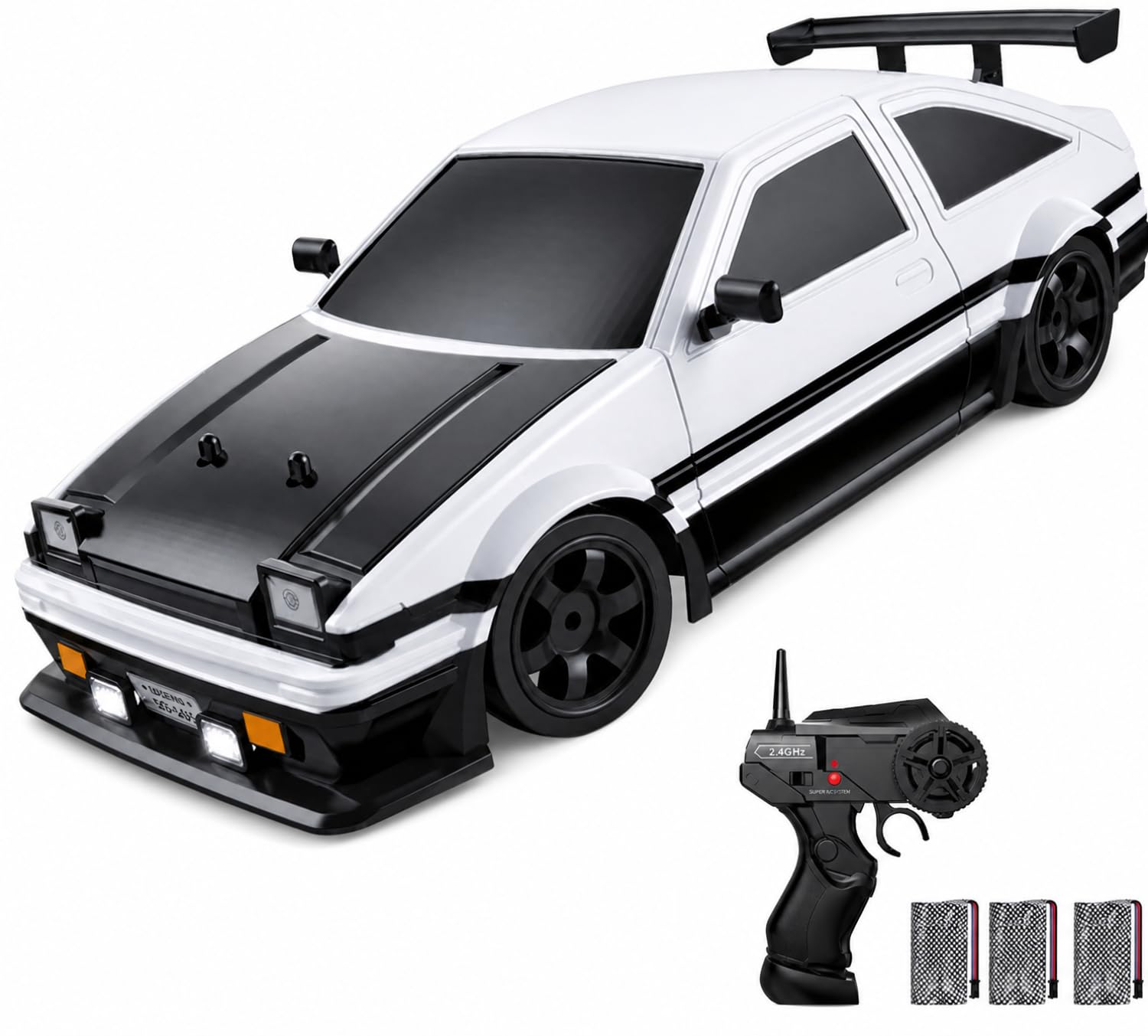 Goolsky Coche teledirigido Drift Car Racing Car Escala 1:16 2.4G Coche de deriva teledirigido Coche de carreras de alta velocidad 4x4 Coche de juguete con luces LED función de pulverización