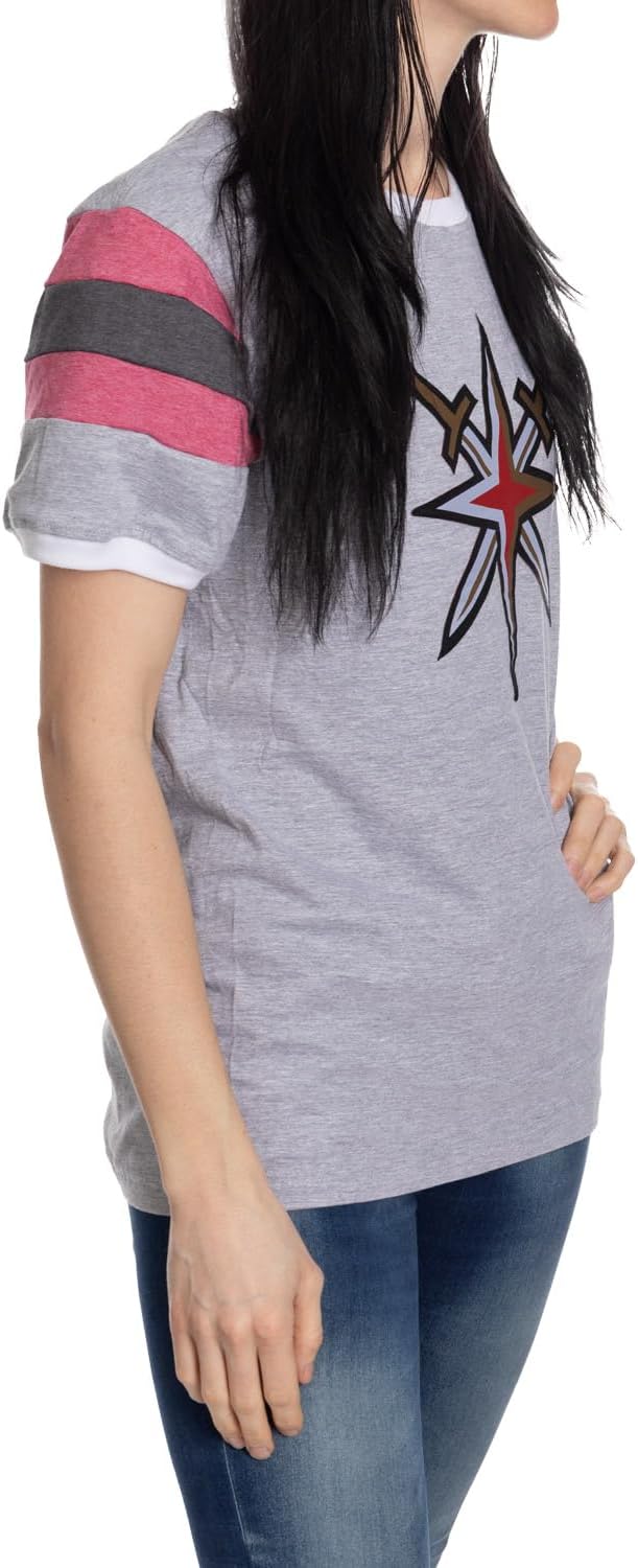 Calhoun NHL Ladies Loose Fit Varsity Style Woven Patch T-Shirt