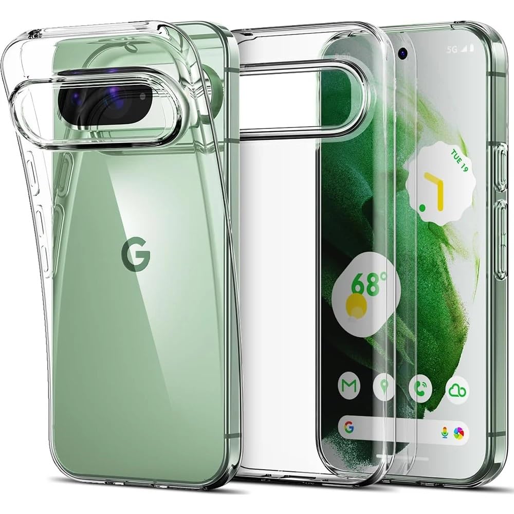 Transparent Case Cover for Google Pixel 9, Gel Rubber Case with Reinforced corner Shell Shockproof Protective Cover for Google Pixel 9 5G 2024 (Clear Case)