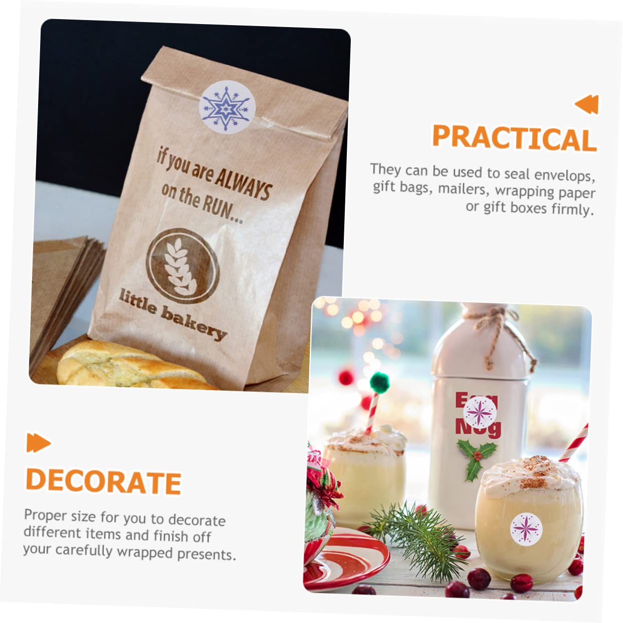 SHINEOFI 9rotoli Adesivi Natalizi Autoadesivi Di Stickers Decorativi Fiocchi Per Confezioni e Chiusura Buste Perfetti Per Feste e Decorazioni Di Natale