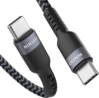 Nimaso USB C to USB C 3.0 Short Cable 0.3M 5Gbps, 3A/60W USB Type C Fast Charger Lead Compatible with MacBook Pro,iPad Pro 2022,Samsung Galaxy S23/S22/S21/A80/A70/A53,Google Pixel 7/7 Pro Xiaomi
