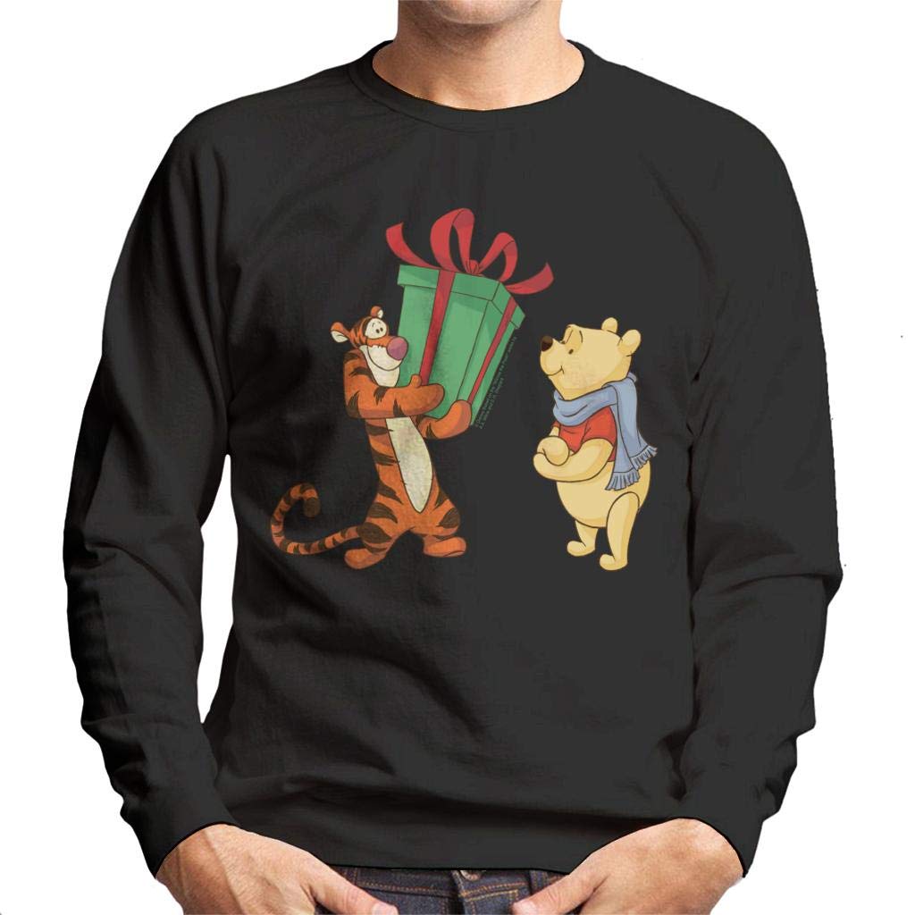 Disney Men's Black Winnie The Pooh Tigger Christmas Sweatshirt