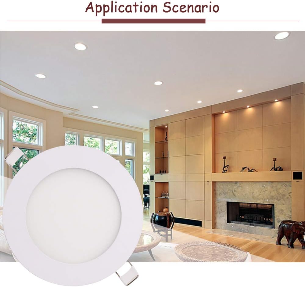 Dimmable 24W 11 inch Ultra-Thin Round LED Panel Light Ceiling, 1700lm, 150W Incandescent Equivalent, 6500K Daylight White, LED Recessed Lighting for Home, Office, Commercial Lighting