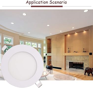 Dimmable 24W 11 inch Ultra-Thin Round LED Panel Light Ceiling, 1700lm, 150W Incandescent Equivalent, 6500K Daylight White, LED Recessed Lighting for Home, Office, Commercial Lighting