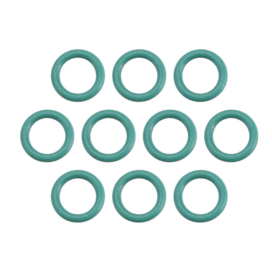 uxcell Fluorine Rubber O-Rings, 6mm OD 4mm ID 1mm Width FKM Seal Gasket for Machinery Plumbing, Green, Pack of 10