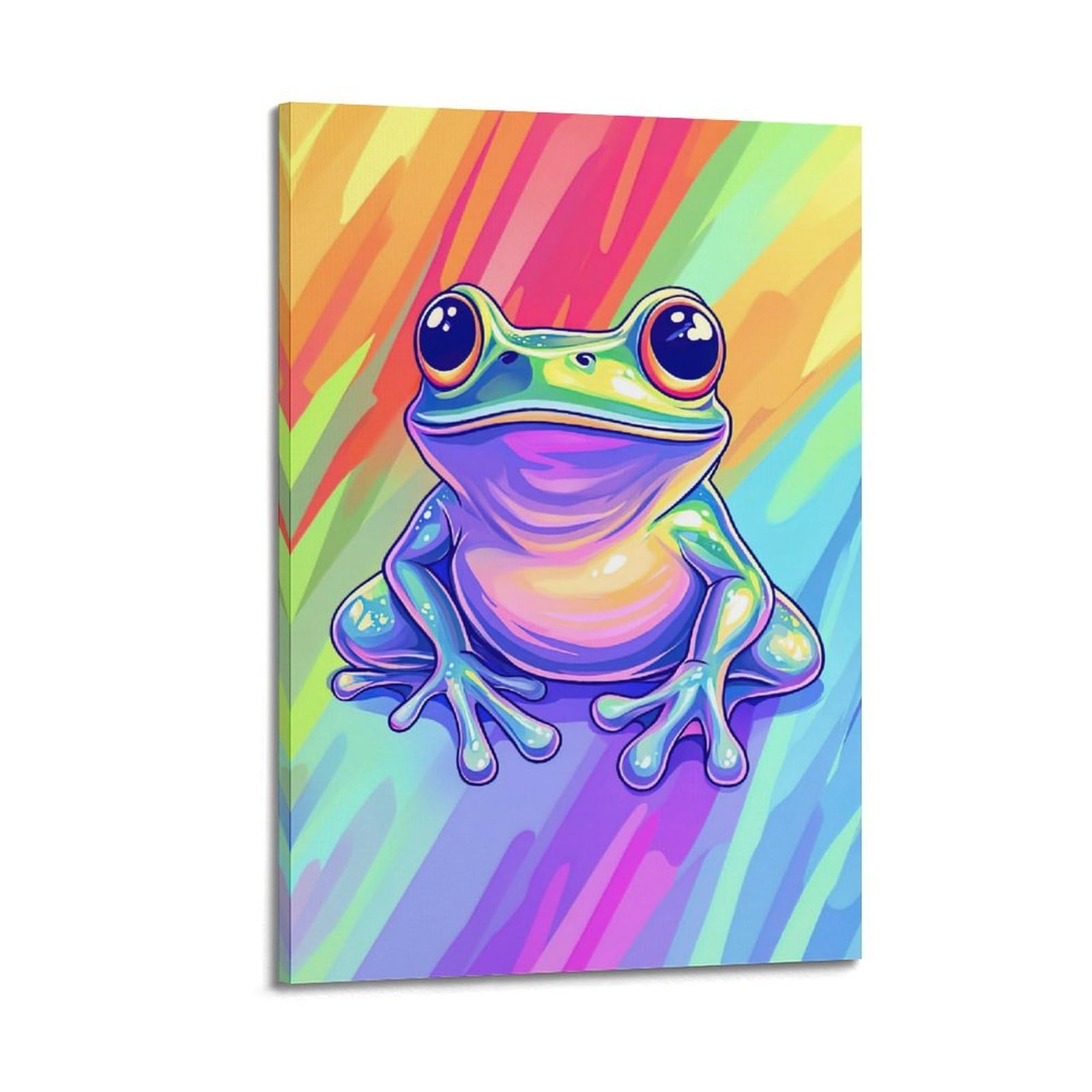 CXHJCA Animal Poster Cute Little Frog Poster Decorative Painting Canvas Wall Posters And Art Picture Print Modern Family Bedroom Decor Posters 24x36inch(60x90cm)