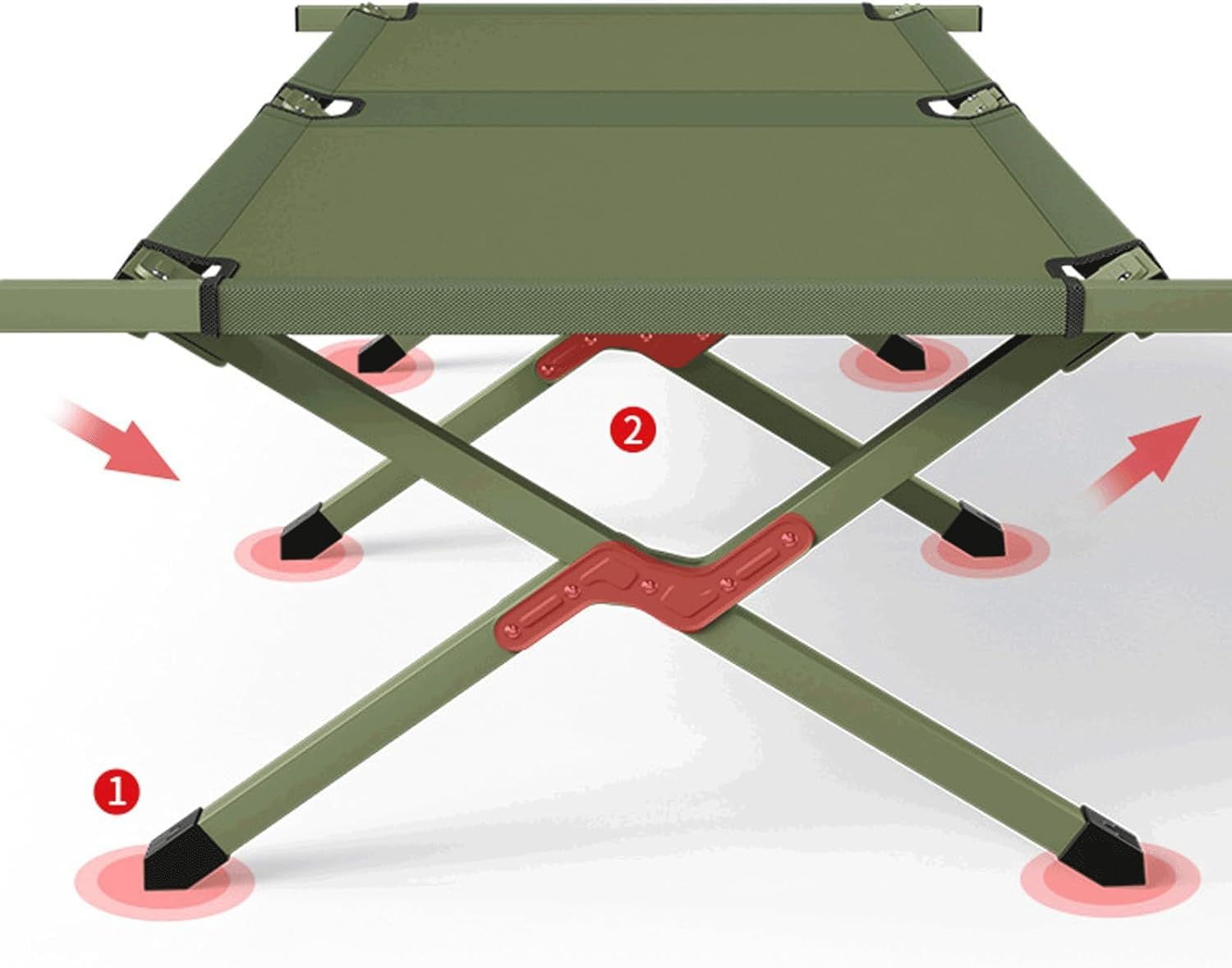 Campingbedje voor volwassenen Opvouwbaar campingbed Ademend opvouwbaar bed Oxford stoffen reiskampbedjes Lichtgewicht logeerbed