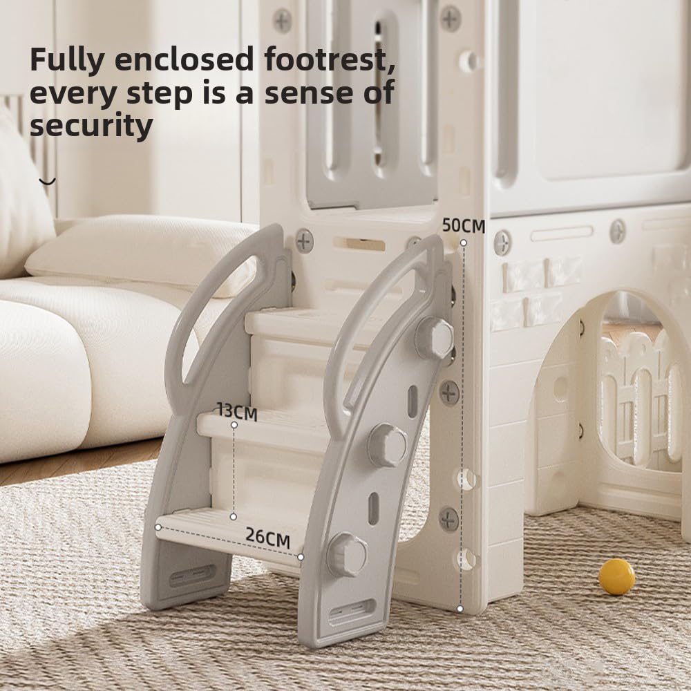 Veitoalioy Scivolo per Bambini, Scivolo per da Esterno, Centro Attività al Coperto e All'aperto Attrezzatura da Gioco Parco Giochi Giardino, Slide di Gioco Multifunzionale (XST-Blue Yellow)