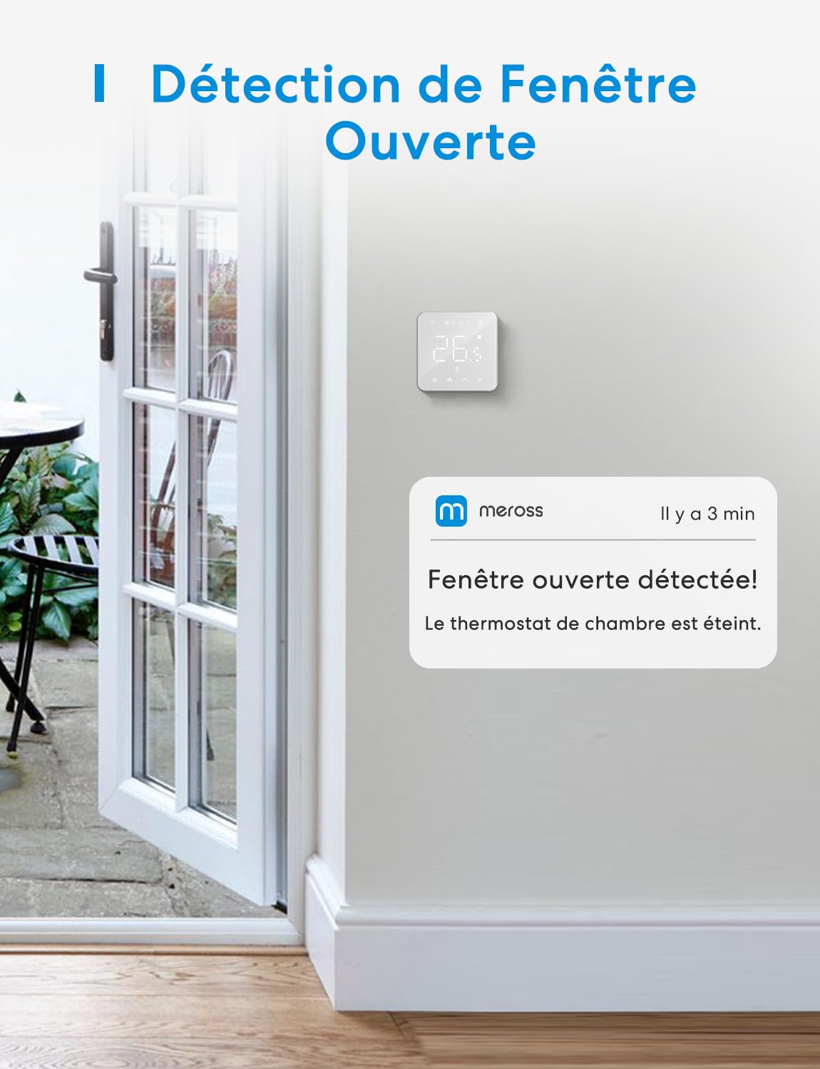 Meross Thermostat Connecté WiFi Encastrable Chaudière/Chauffage au Sol | Intelligent Compatible avec Apple HomeKit, Alexa et Google Home, Commande Vocale / à Distance