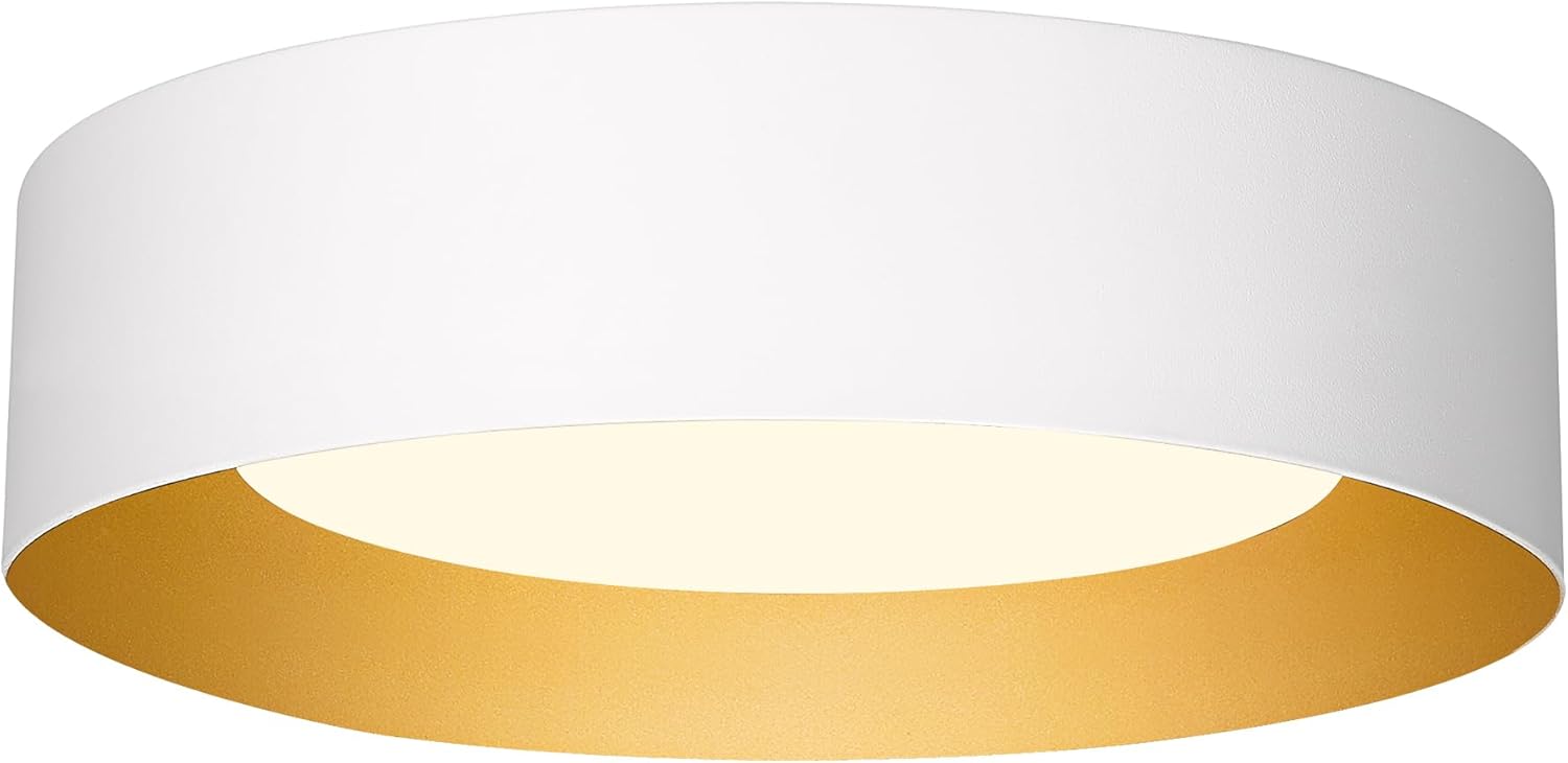 AUTELO Close to Ceiling Light Fixture, 14" Frosted Glass Shade Flush Mount Ceiling Light in White Finish E26 Socket for Living Room Hallway Bedroom C3336XS WH 14 Inch White