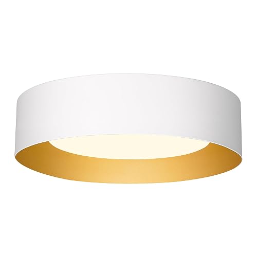 AUTELO Close to Ceiling Light Fixture, 14" Frosted Glass Shade