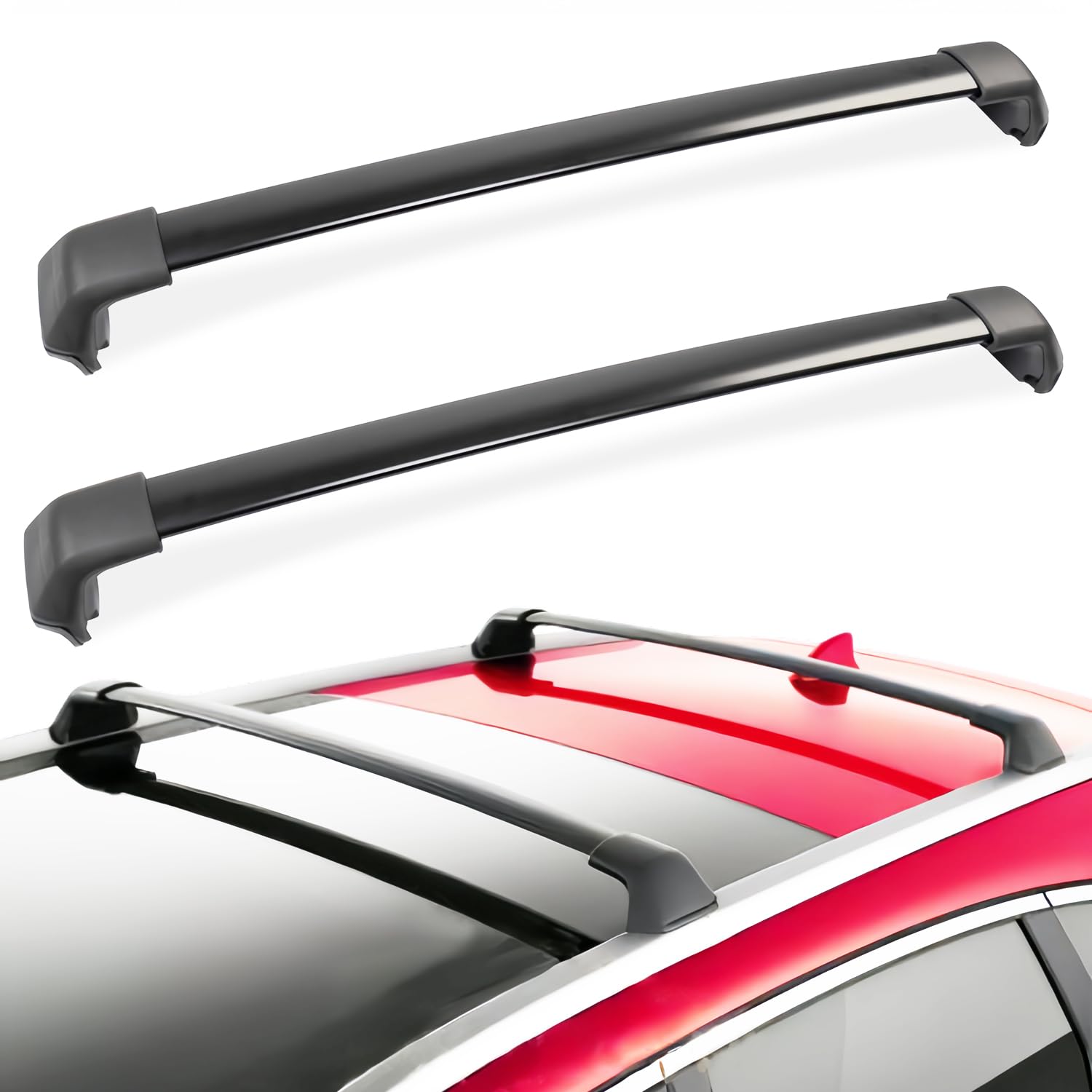per H-Onda CRV Barre Portatutto, Portapacchi per 2002-06 2007-11 2012-16 2017-21 2023-24, per Auto con Guide Portante in Lega di Alluminio 180 kg, con Strumenti di Installazione