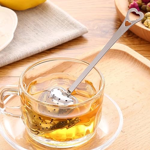 Miniatura 4 de 10pcs filtro de té colador de té herramienta de té infusor de té colador en forma de corazón infusor de té