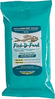 Ardent Fish D Funk Hand Wipes, 30 Per Pouch, Gentle, Non-Toxic Odor Eliminator for Tough Fish Smell, Single Use Wet Wipe, Fishing Gear for Boats and Kayaks, Made in USA