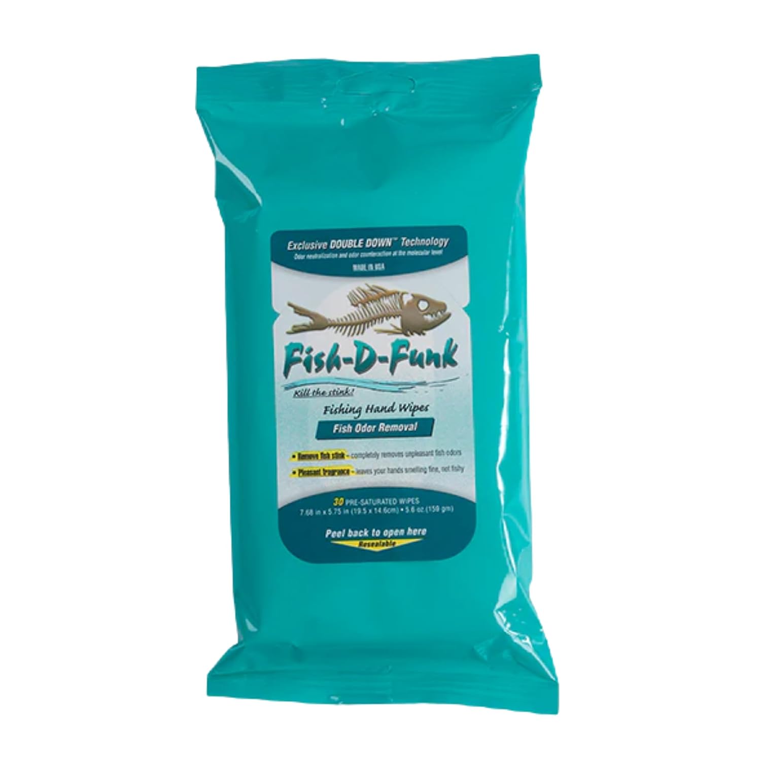 Ardent Fish D Funk Hand Wipes for Fishing, 30 Per Pouch