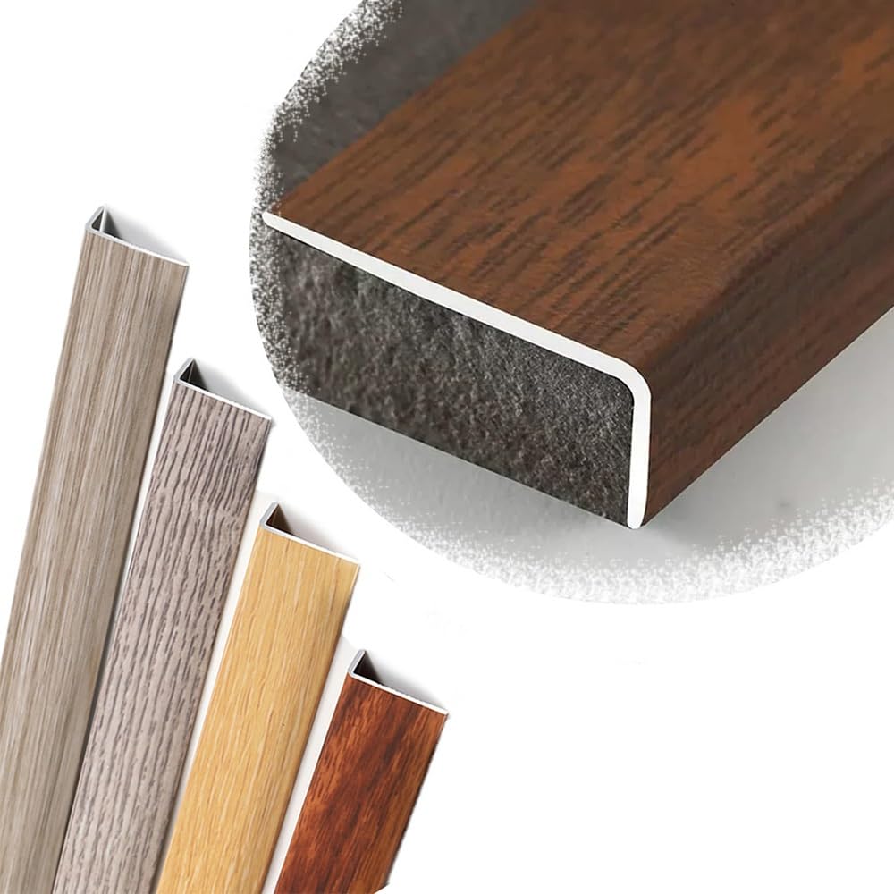Nez d'escalier en métal chêne gris pour marches en bois, vinyle et carrelage