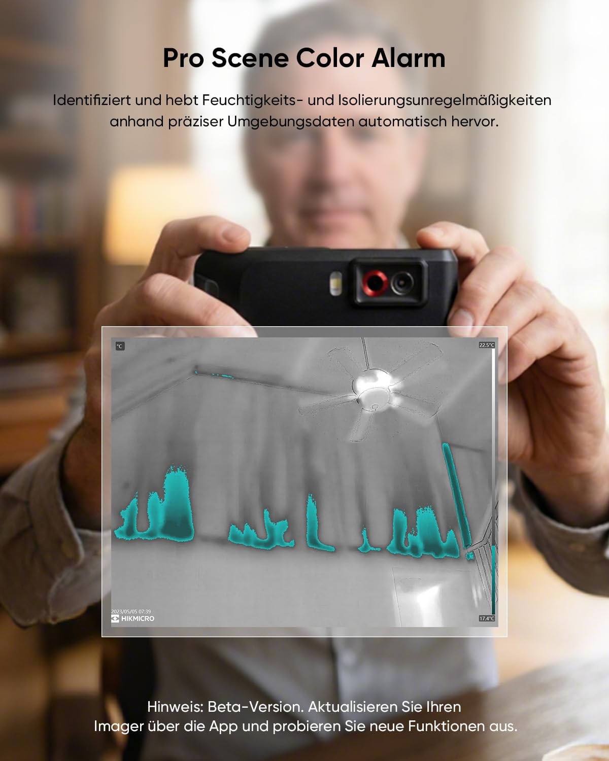 HIKMICRO Pocket2 256 x 192 IR Auflösung Wärmebildkamera mit 8MP Sichtkamera, 25 Hz, Wi-Fi, 3.5" Touchscreen Thermokamera mit Software, IP54, -4°F~752°F