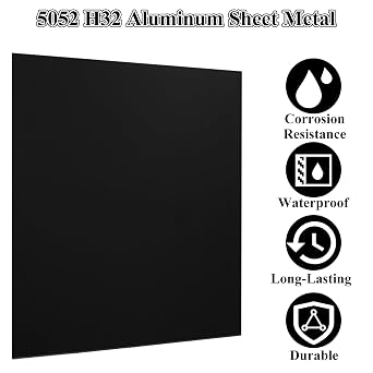 4 Pack Black Anodized Aluminum Sheet Metal 12 x 12 x 1/32 Inch (0.8mm Thick) Anodized Aluminum Metal Plates Blanks for Laser Engraving, Crafting, Home Decoration