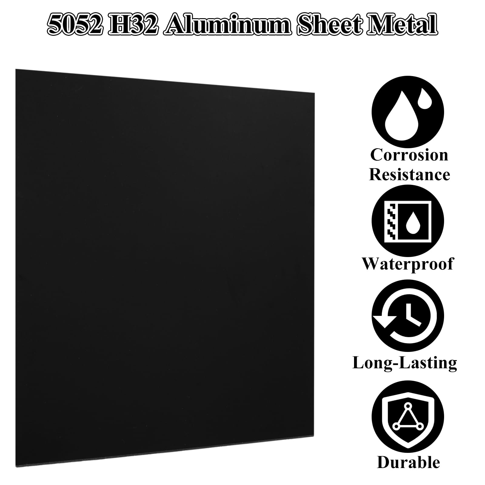 Confezione da 4 lastre in alluminio anodizzato nero, 30,5 x 30,5 x 0,8 mm di spessore, piastre in alluminio anodizzato, per incisione laser, artigianato, decorazione della casa