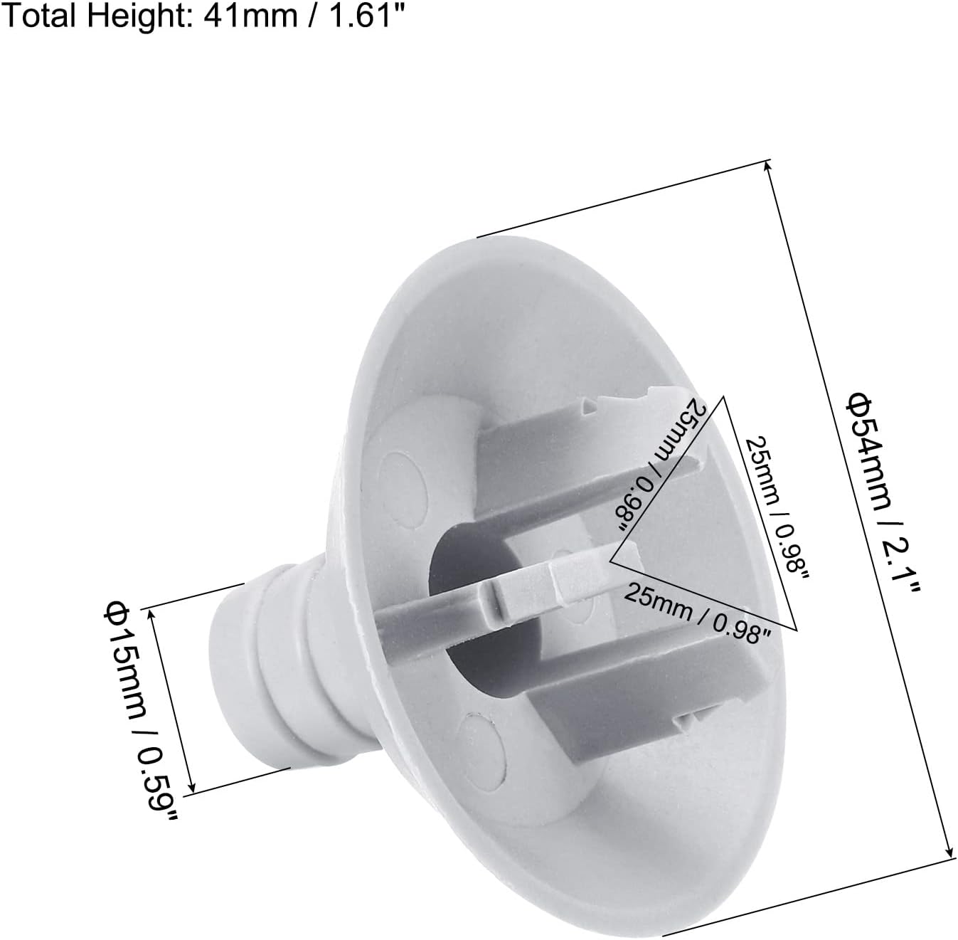 MECCANIXITY Air Conditioner Drain Hose Connector 25mm Tube Straight Fitting Replacement Part Accessories for Mini-Split Window AC, Grey Pack of 5
