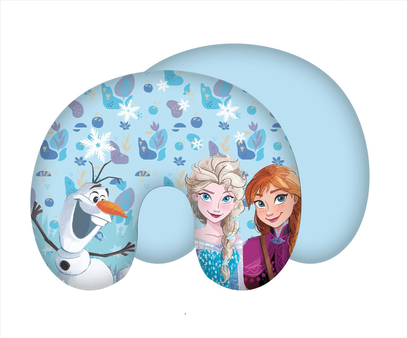Jerry Fabrics Colorful With Snowflakes Disney Frozen Travel Pillow, Neck Pillow, Anna, Elsa And Olaf With Snowflakes, Magic, 28 X 33 Cm, 100% Polyester