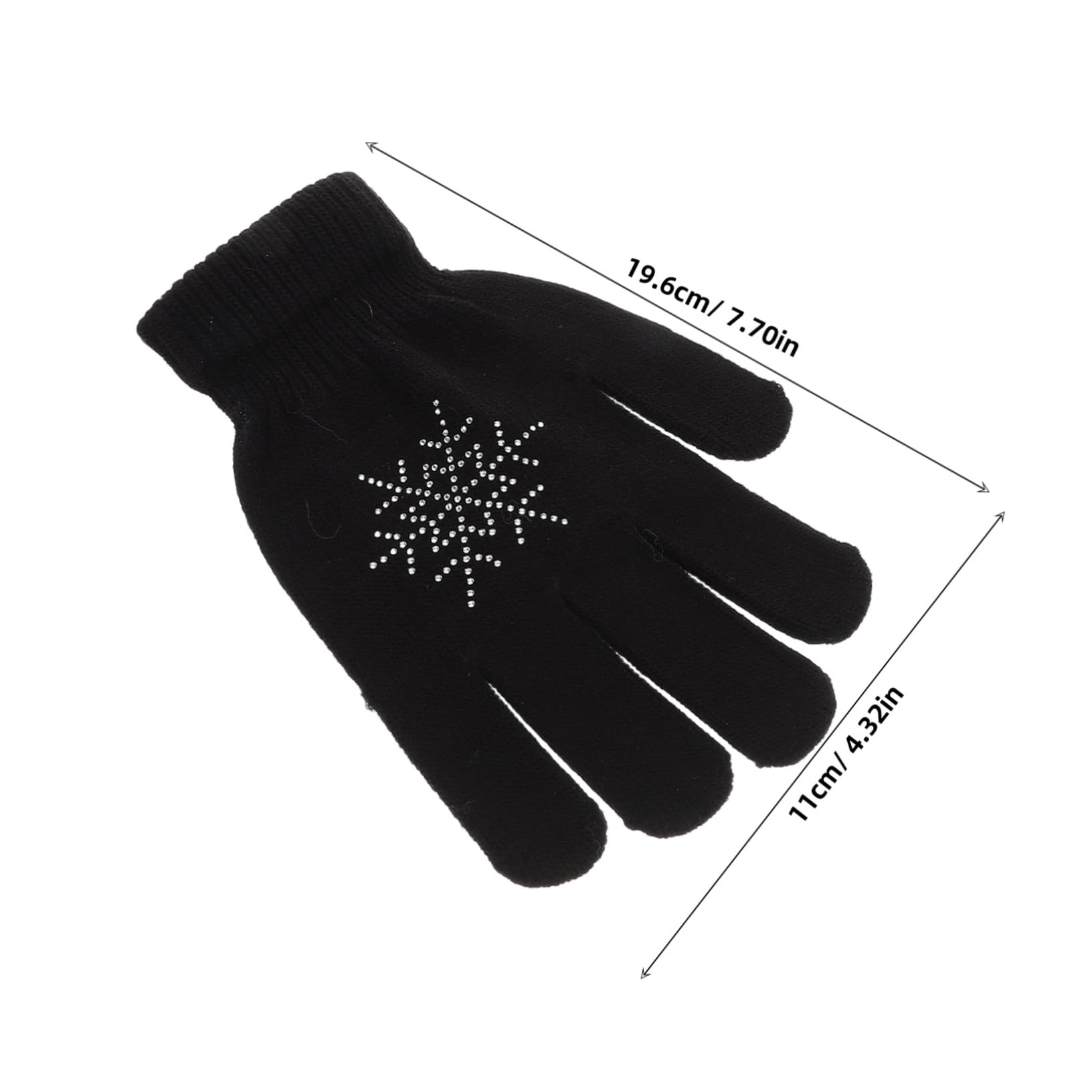 BESTonZON Ski Gloves Sports Gloves Ice Skating Accessories Snowboard Accessories Snowboarding Mittens Knitting Black