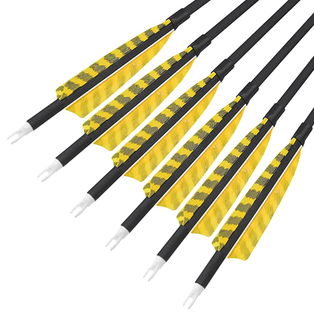 SHARROW Frecce in Carbonio per Tiro con L'Arco 30 Pollici Freccia di Carbonio Fletching Piume Naturali 500 Spine Frecce di Caccia per Arco Ricurvo Compound