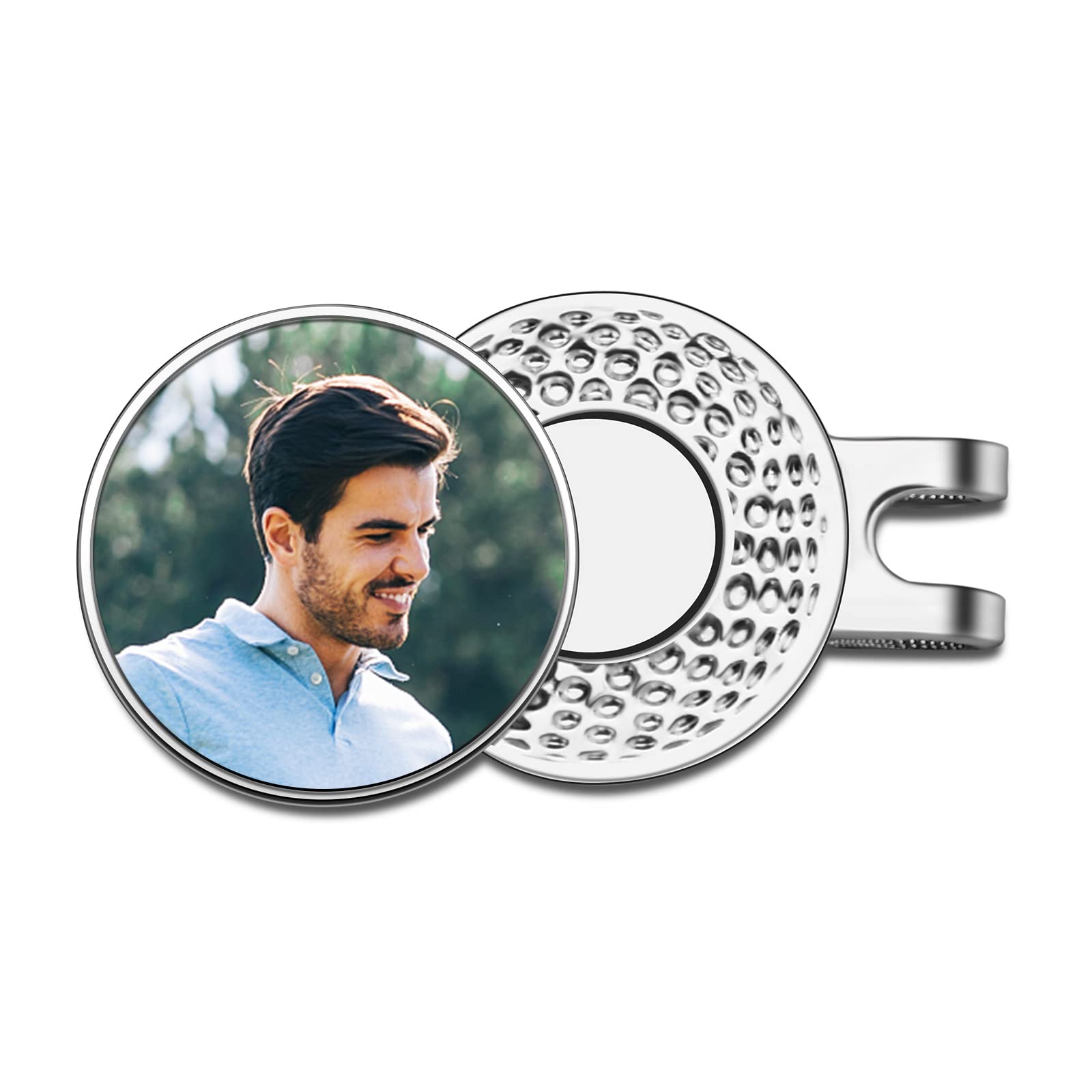 Personalised Custom Photo Golf Ball Marker with Magnetic Hat Clip, Golf Accessories, Gift for Husband, Dad, Boyfriend (STY1)