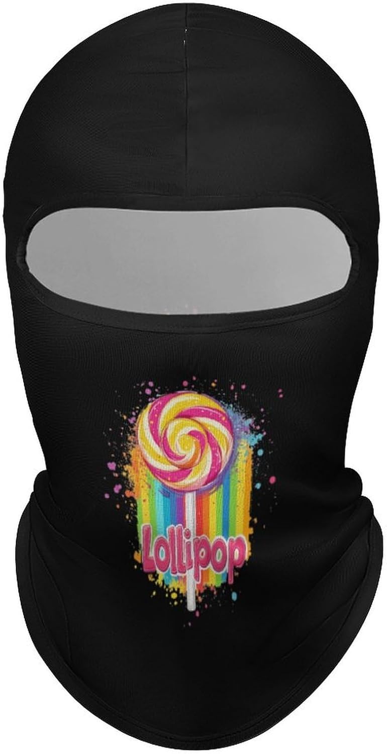 Rainbw Lollipop Ski Mask for Men Women Lightweight Balaclava Face Cover UV Protection Neck Gaiter