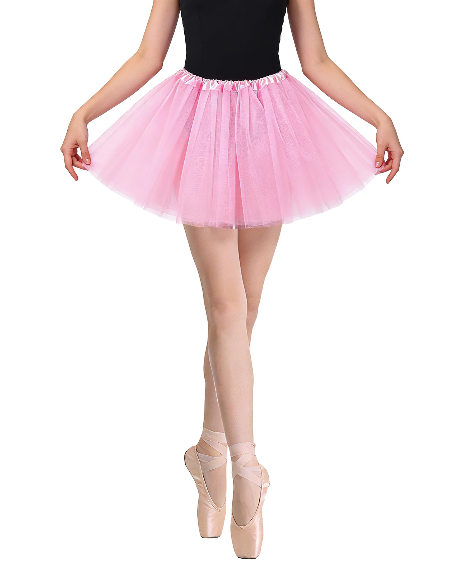 Yzdmdm Women's Pink Tutu Skirt Party Solid Ballet Costume Dance Girls Performance Dress Fancy Princess Skirts Baby Birthday