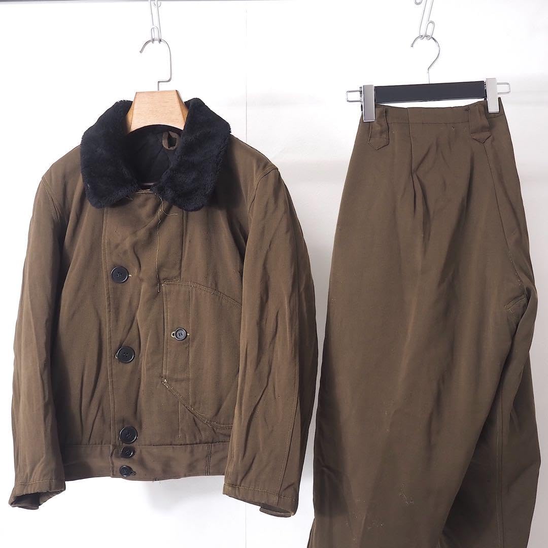 Amazon.co.jp: M3-YK268 旧日本軍 海軍 航空隊 飛行服 当時物 上下 
